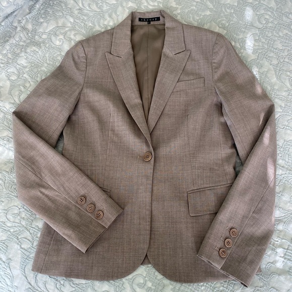 Theory Gray Wool Blend Lynnia Blazer - Picture 3 of 11